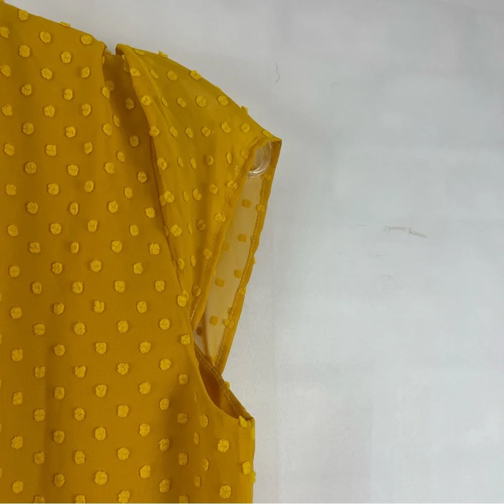 J.Crew Ruffle Swiss Dot Sleeveless Blouse Yellow Mustard XS New NWT Textured Top